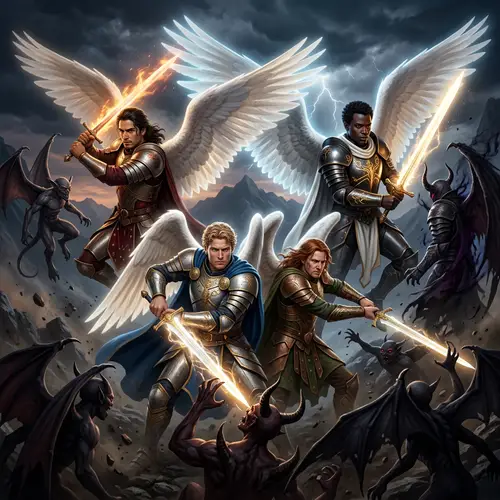 Epic Battle of Archangels and Malevolence Warriors
