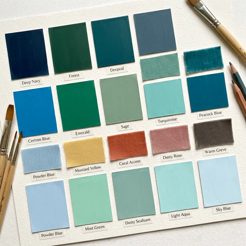 Stylish Green and Blue Color Palette