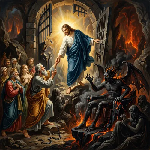 Harrowing of Hell: Jesus Confronts Satan with Divine Light