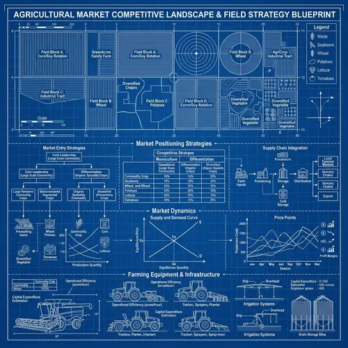 Detailed Agricultural Market Blueprint: Field Layouts, Crops, Strategies