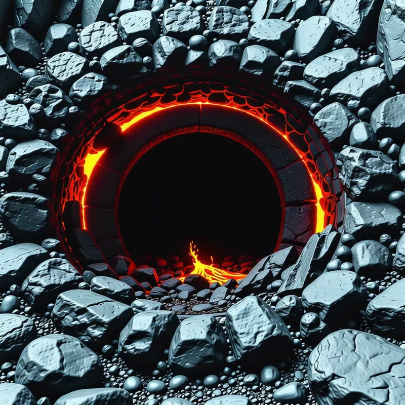 Enchanting Black Stone Portal with Lava Center Enchanting Black Stone Portal with Lava Center