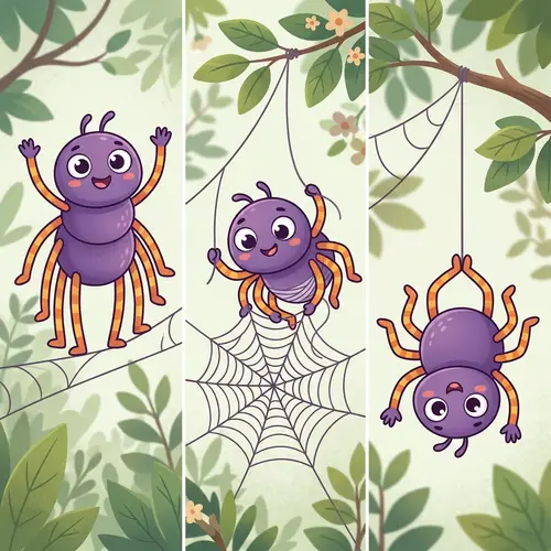 Vector Cartoon Cute Spider Poses | Unique Illustrations