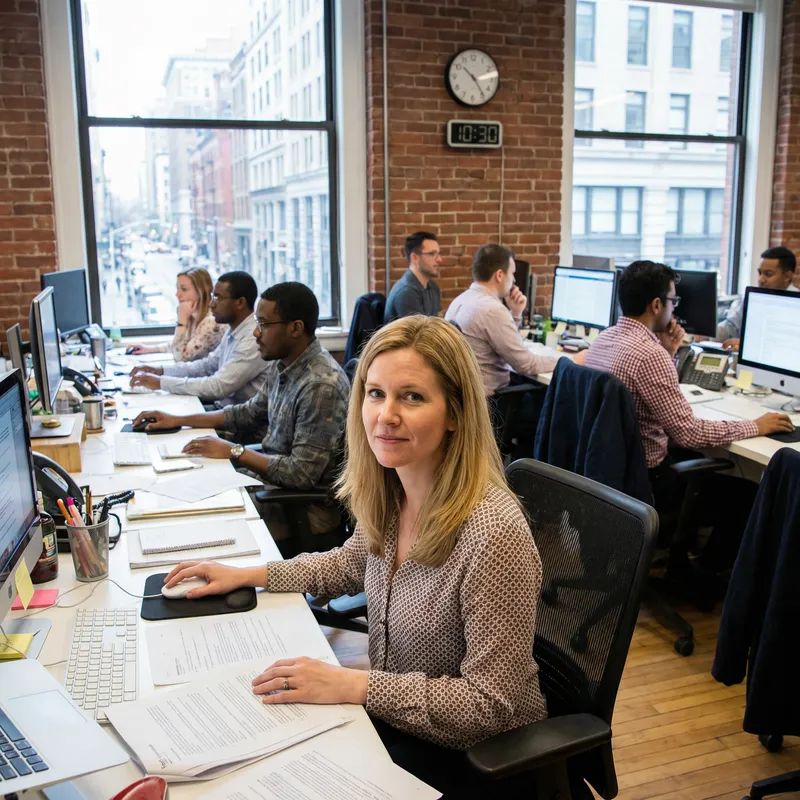Russian Office Woman with Fair Skin | Engrossed in Work