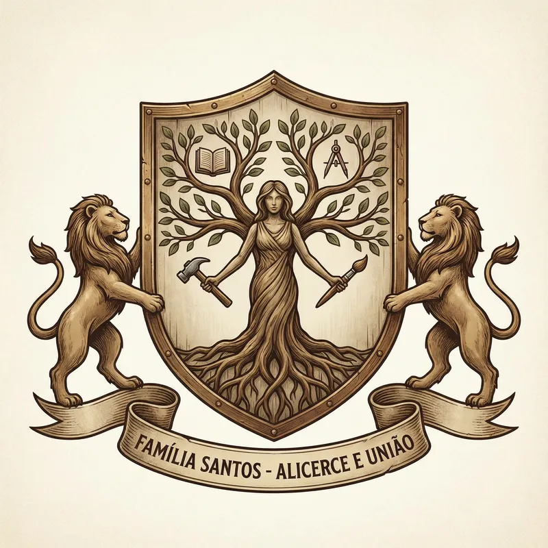 Santos Family Crest Logo Design