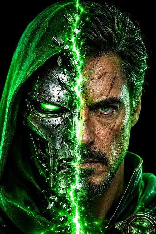 Hyper-Realistic Doctor Doom & Man Portrait Art