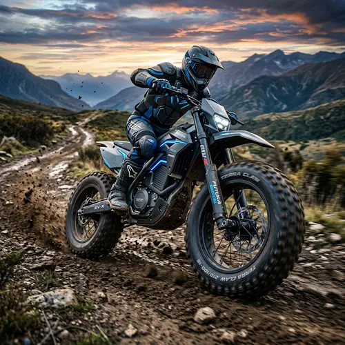 Futuristic Dirt Bike with Oversized Wheels