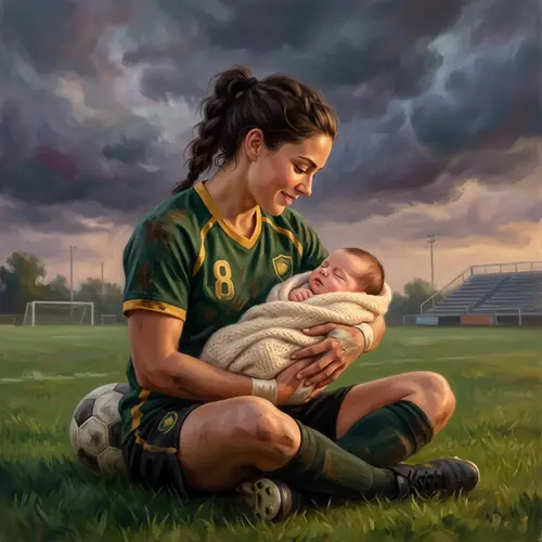 Emma Lundh Soccer Player Newborn Baby Digital Painting