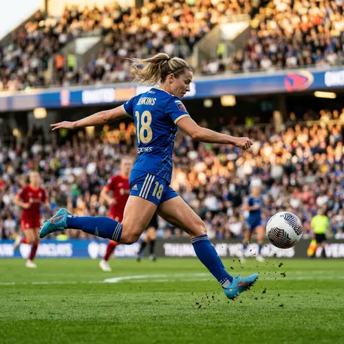 Dynamic Soccer Action Shot - Emma Lundh, Bollstanäs SK
