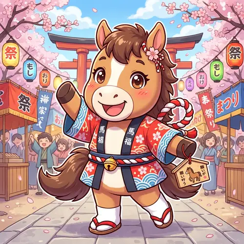 Japanese Cartoon Horse Mascot Design