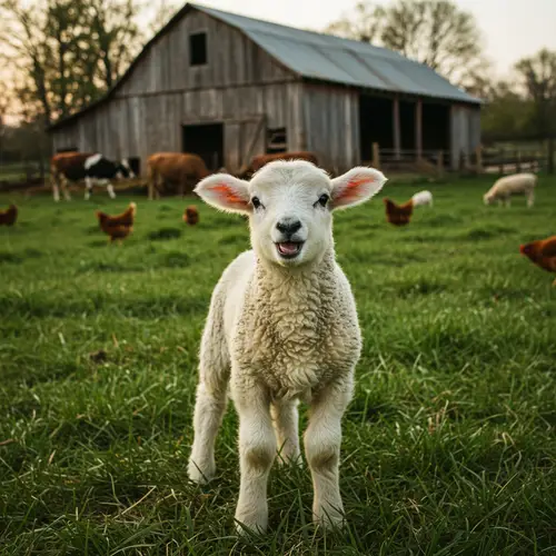 Adorable Baby Sheep on the Farm