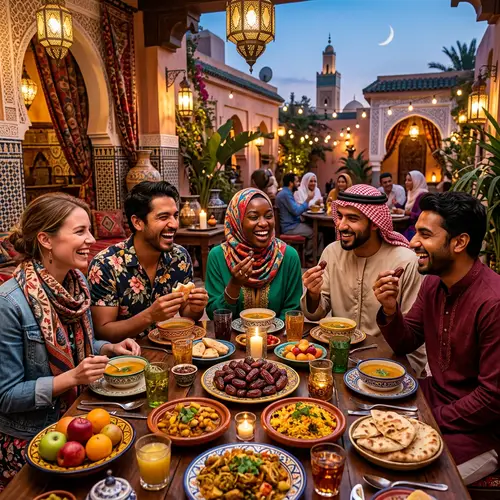 Diverse Friends Breaking Fast during Ramadan | Festive Gathering