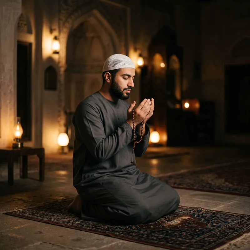 Islamic Night Prayer | Serene Devotion in Golden Hues