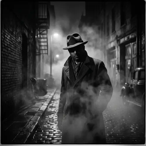 Mysterious Figure Emerges from Fog | Film Noir Scene
