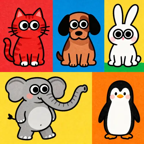 5 Common Animals in Whimsical Caricature Style