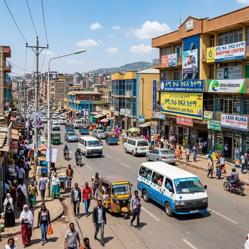 Urban Scene of Lemi Kura Subcity in Addis Ababa, Ethiopia