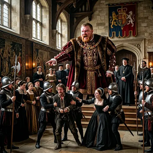 1534 Historical Scene: Furious King at Whitehall Palace