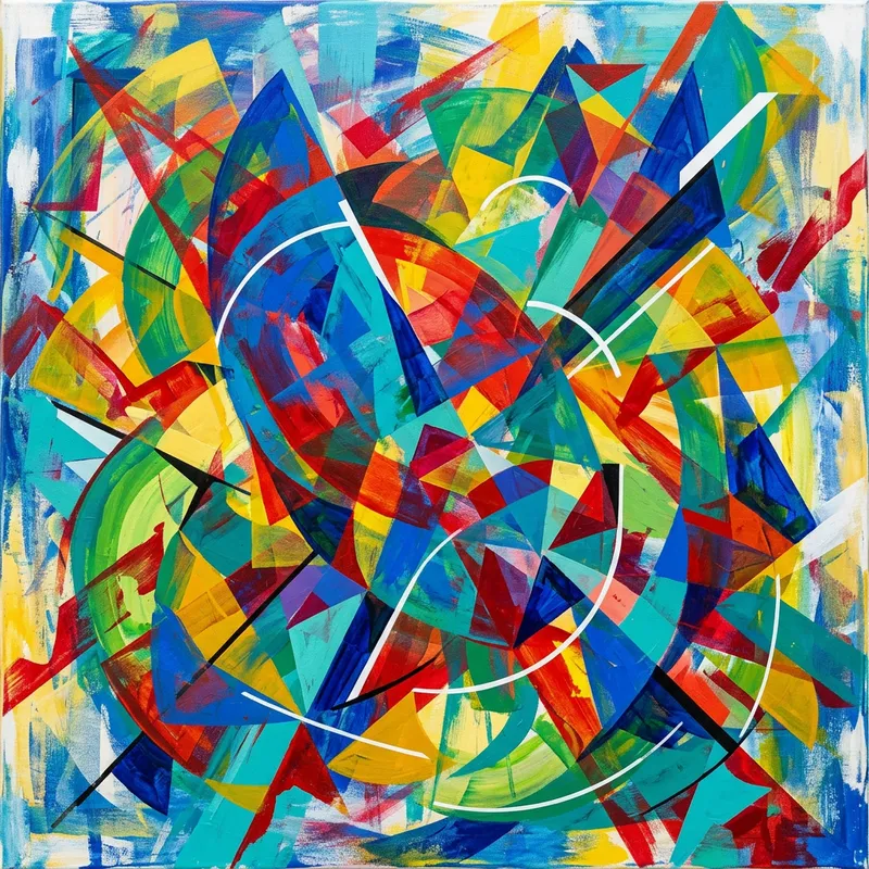 CERSA, Modern Abstract Art: Freestyle Geometric Shapes in Vibrant Colors