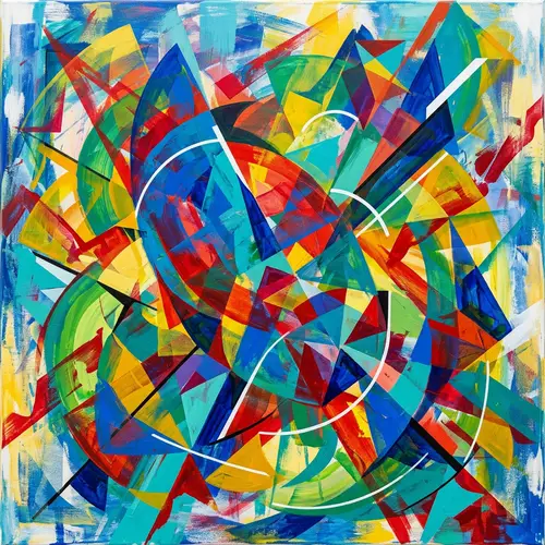 CERSA Modern Abstract Art: Geometric Shapes in Vibrant Colors