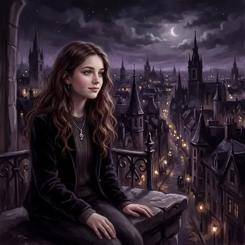 Dreamlike Digital Painting of a Seventeen-Year-Old Girl