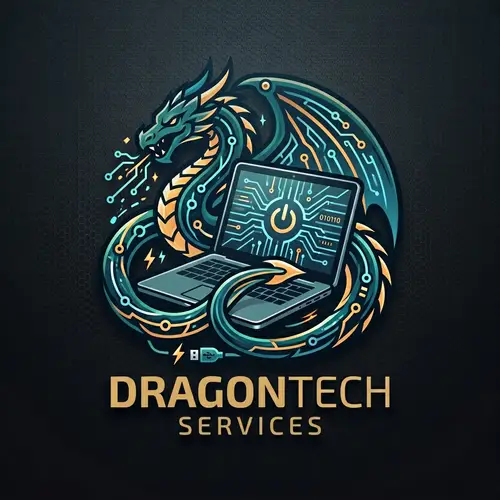 Modern Dragon Logo Design for Tech Services