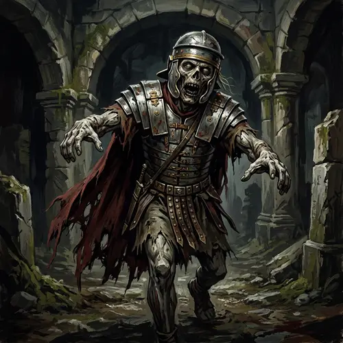 Ancient Roman Zombie Art - A Gritty Horror Experience