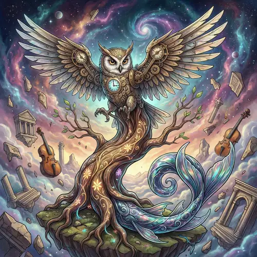 Imaginative Fusion Artwork: Unique Hybrid Designs