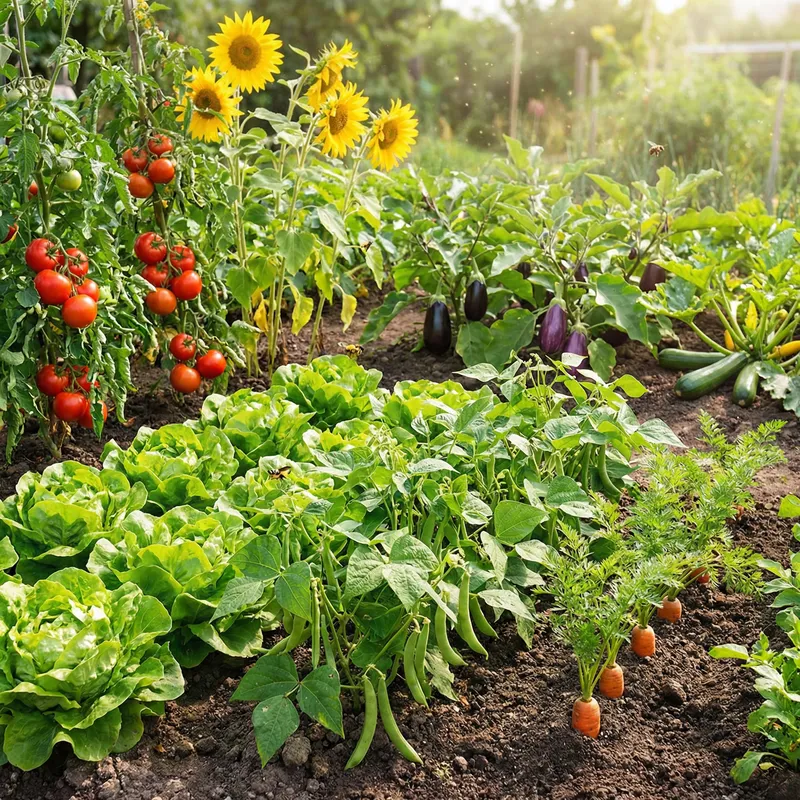 Vibrant Vegetable Garden: A Bounty of Fresh Harvest