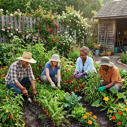 Lush Vegetable Garden: A Tending Delight