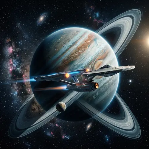 Starship Voyage Through Space and Planets