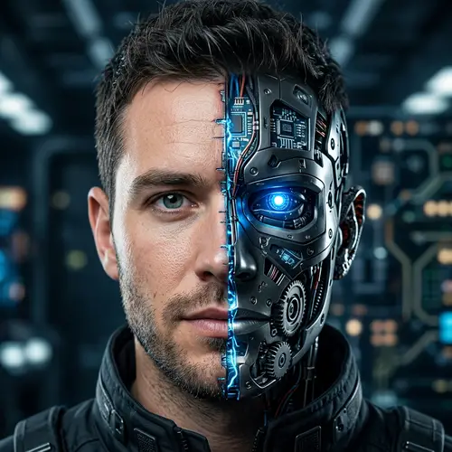 Robot and Human Fusion: A Unique Portrait