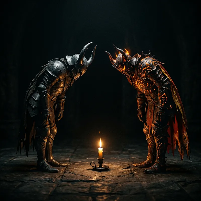 Epic Duel: Hollow Knight vs Nightmare King Grimm in Candlelit Darkness Epic Duel: Hollow Knight vs Nightmare King Grimm in Candlelit Darkness