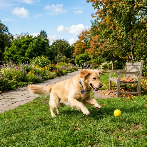 Joyful Golden Retriever Playing in the Park