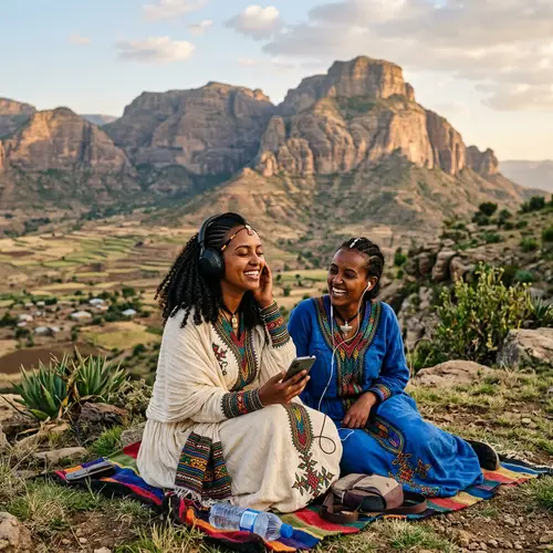 Ethiopian Celebrities Enjoying Music in Nature