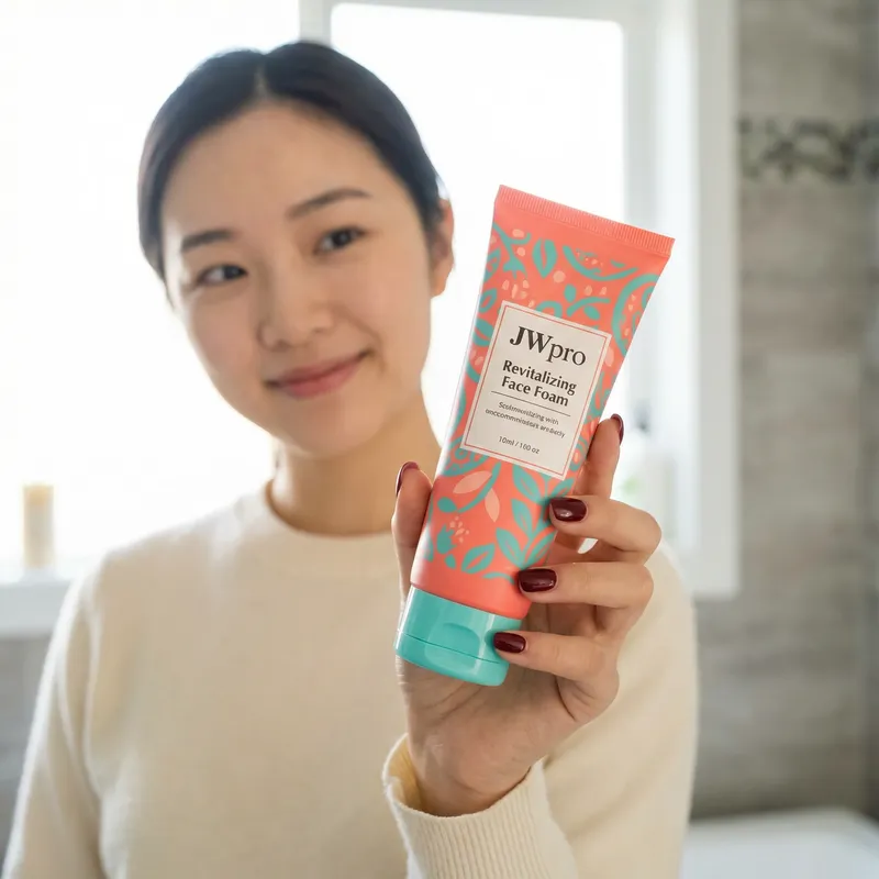 JWpro Face Foam in Girl Hand | Skincare Product