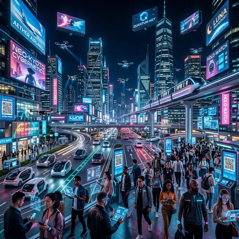 Futuristic City Lights | Urban Landscape with Self-Driving Cars