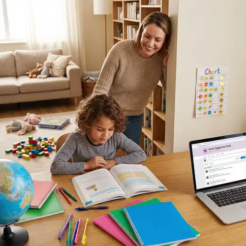 Cozy Study Room Ideal for Engaged Learning | Proud Mother & Child Moments