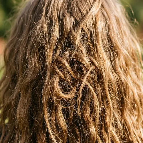 Captivating Light Brown Messy Hair - Up-Close View