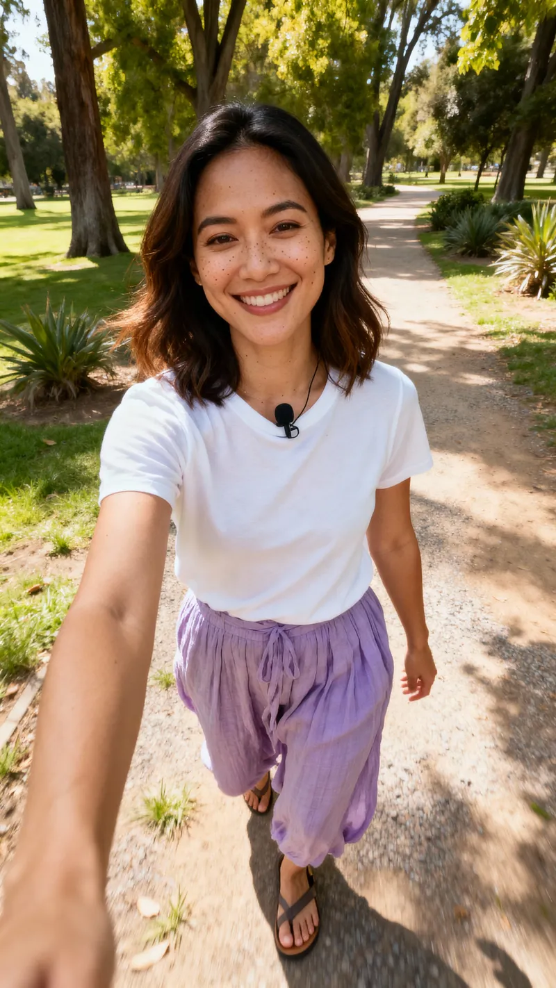 Joyful Outdoor Lifestyle: Mixed Heritage Woman Smiling