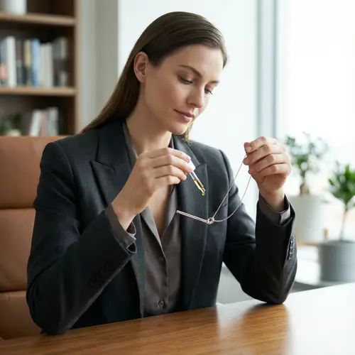 Elegant Photo of Female Model with Silver Necklace