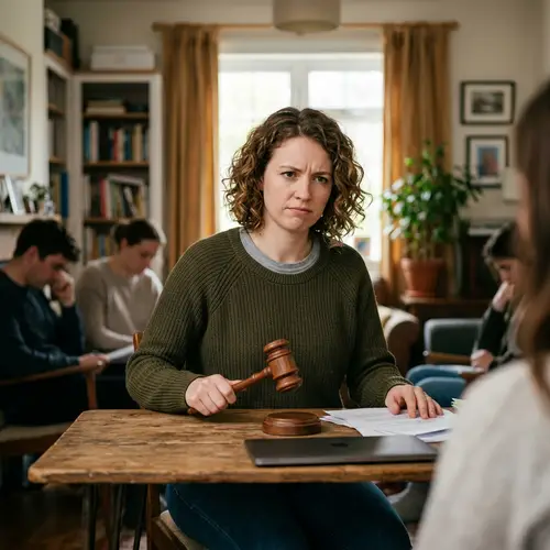 Female Model Passing Judgment at Home | Casual Attire