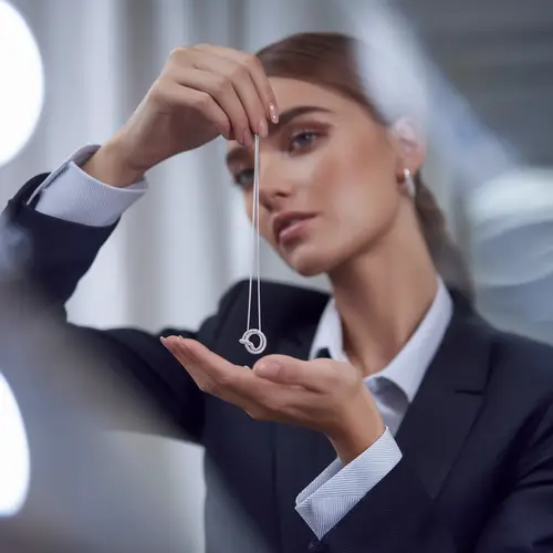 Elegant Photo of Female Model with Silver Necklace