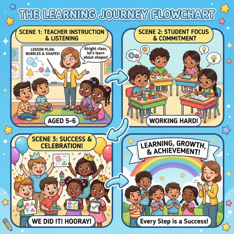 Cheerful Flowchart of Student Learning Success