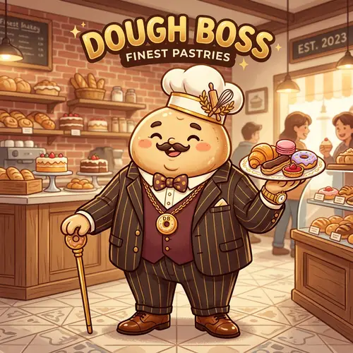 Dough Boss: The Adorable Pastry Mascot