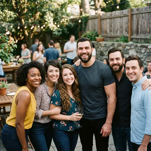 Friends Smiling Together: A Happy Moment