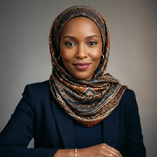 Stunning Portrait of a Black Muslim Model in Hijab