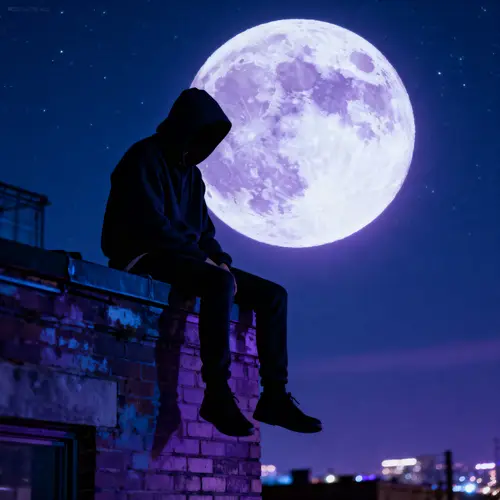 Chilling Night Song Cover with Hooded Figure