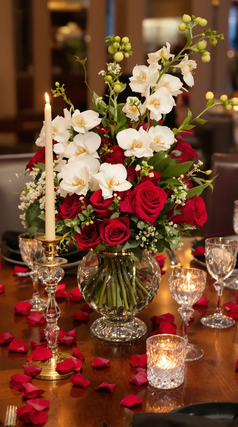 Elegant Table Centerpiece for Fine Dining Elegant Table Centerpiece for Fine Dining
