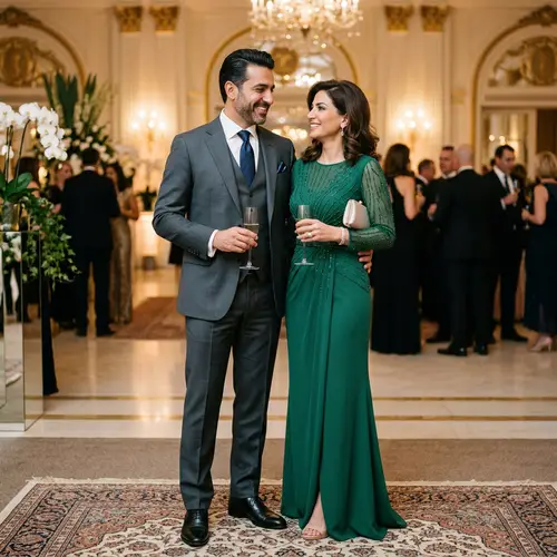 Elegant Middle-Eastern Couple at a Formal Event