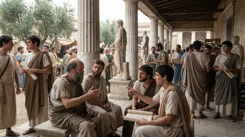 Ancient Greek Philosophers in Athenian Agora