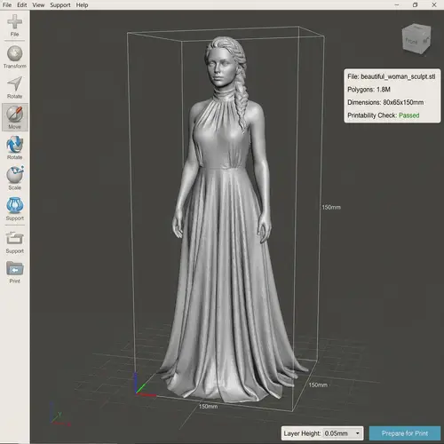 3D Model of a Beautiful Woman - STL File